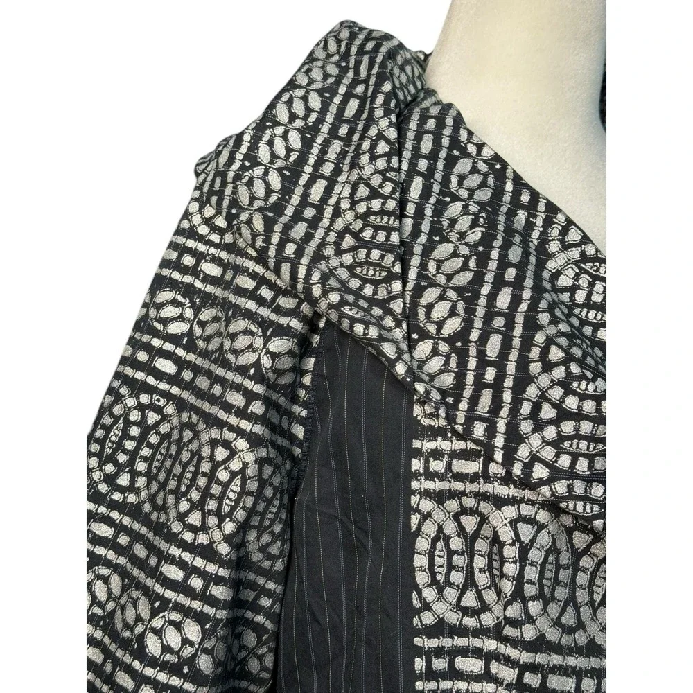 Anthropologie Cropped Jacket Medium Bell Sleeves‎ Blue Boho Luxe Artisan Blazer